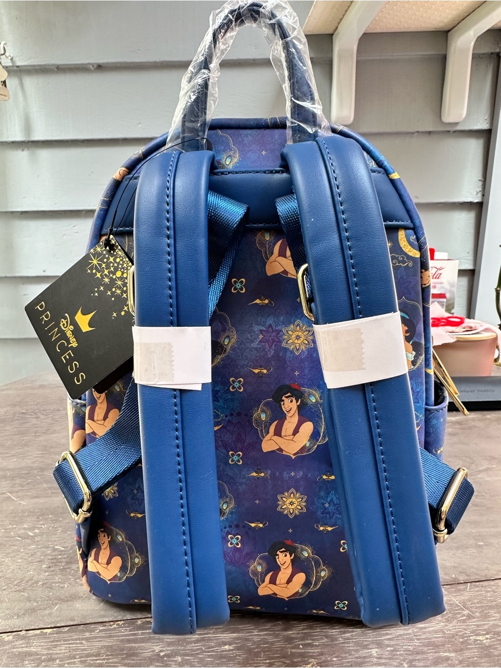 Loungefly Disney Princess Jasmine Patterned Mini Backpack - Blue & Gold - Picture 4 of 5